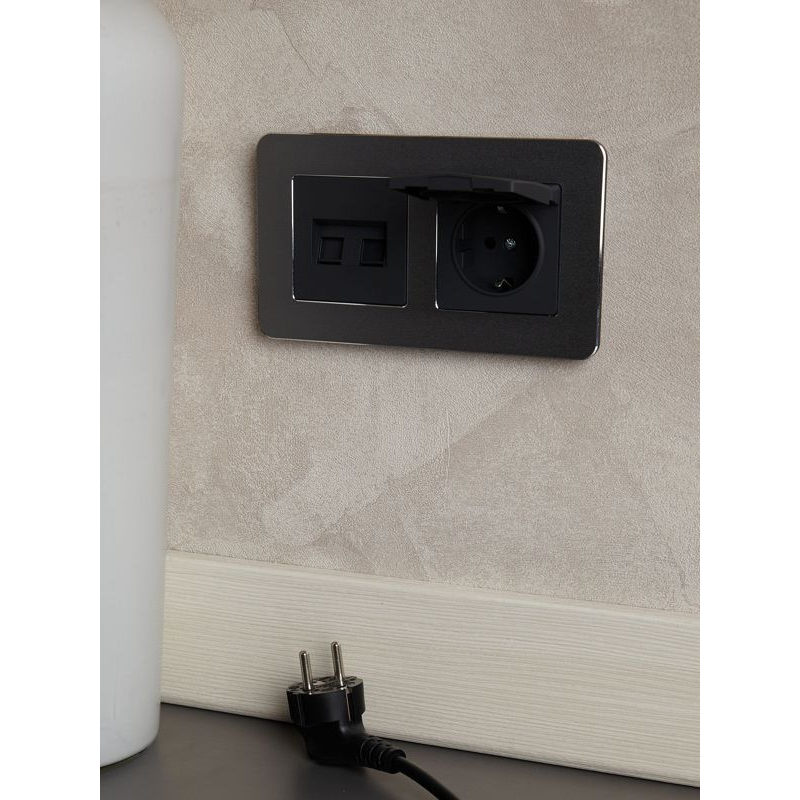 BRITE Рамка 2-местная РУ-2-1-Бр металл титан RE IEK