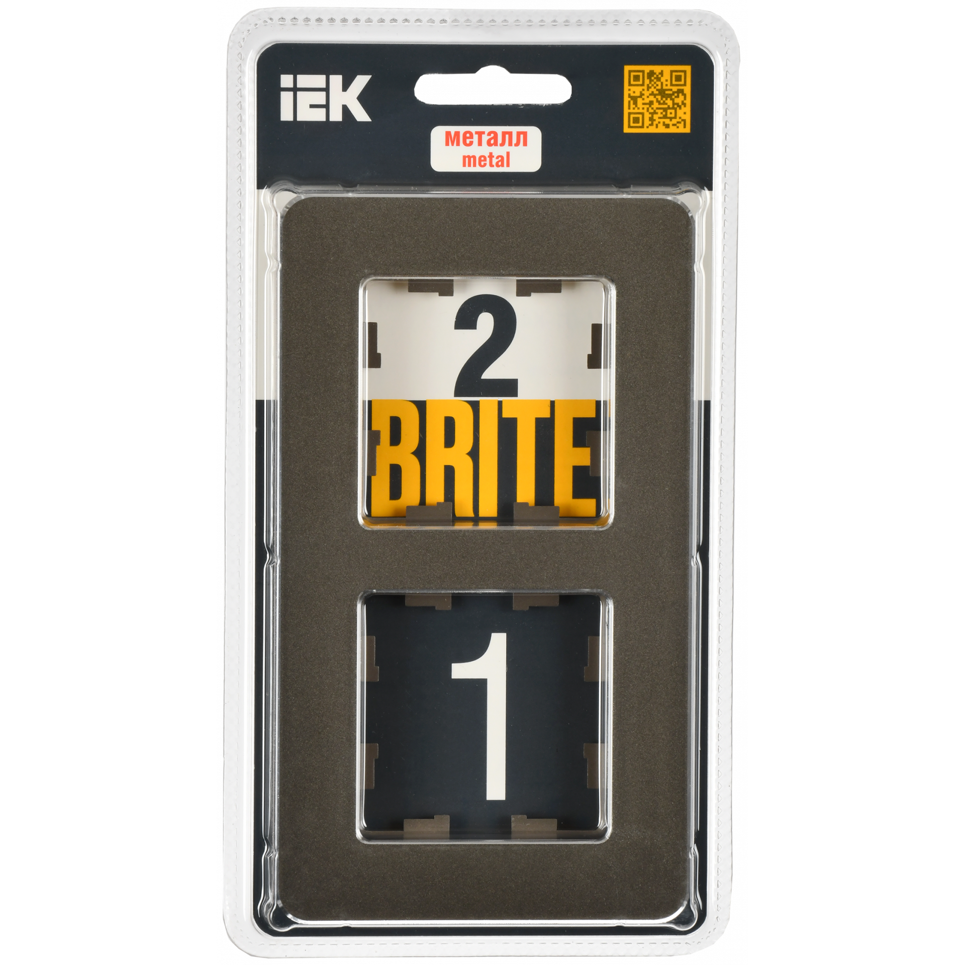 BRITE Рамка 2-местная РУ-2-1-Бр металл латунь RE IEK