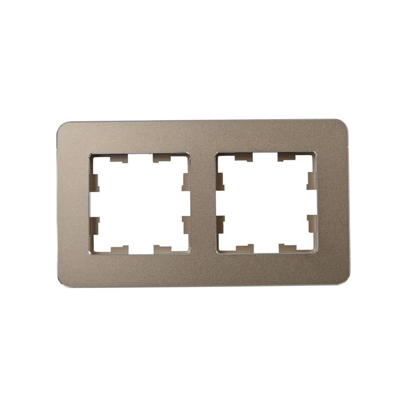 BRITE Рамка 2-местная РУ-2-1-Бр металл латунь RE IEK