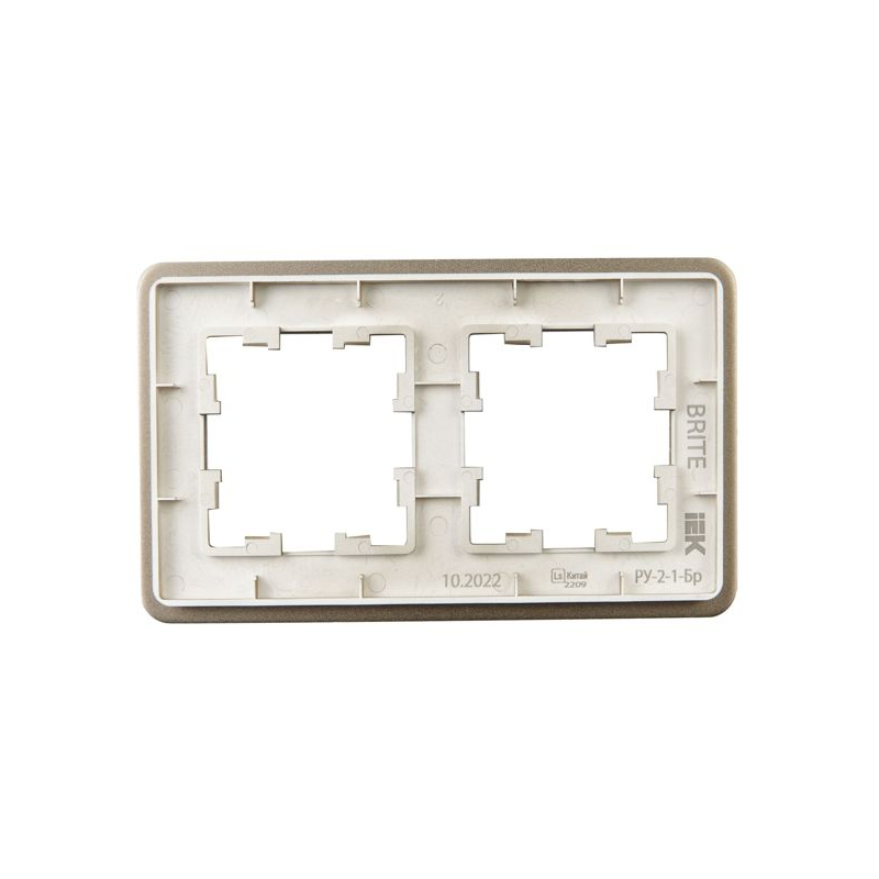 BRITE Рамка 2-местная РУ-2-1-Бр металл латунь RE IEK