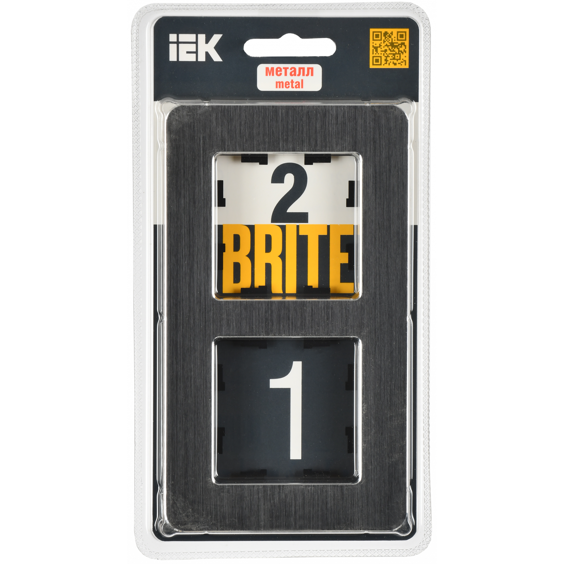 BRITE Рамка 2-местная РУ-2-1-Бр металл черный RE AL IEK