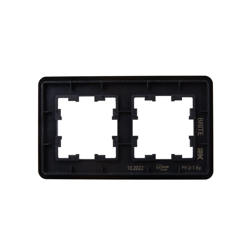 BRITE Рамка 2-местная РУ-2-1-Бр металл черный RE AL IEK