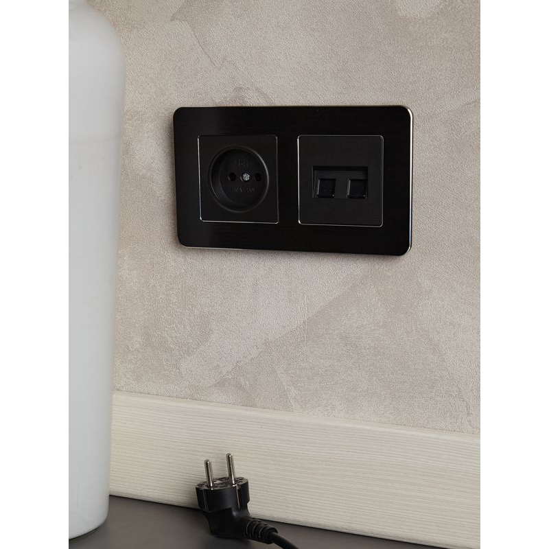 BRITE Рамка 2-местная РУ-2-1-Бр металл черный RE AL IEK