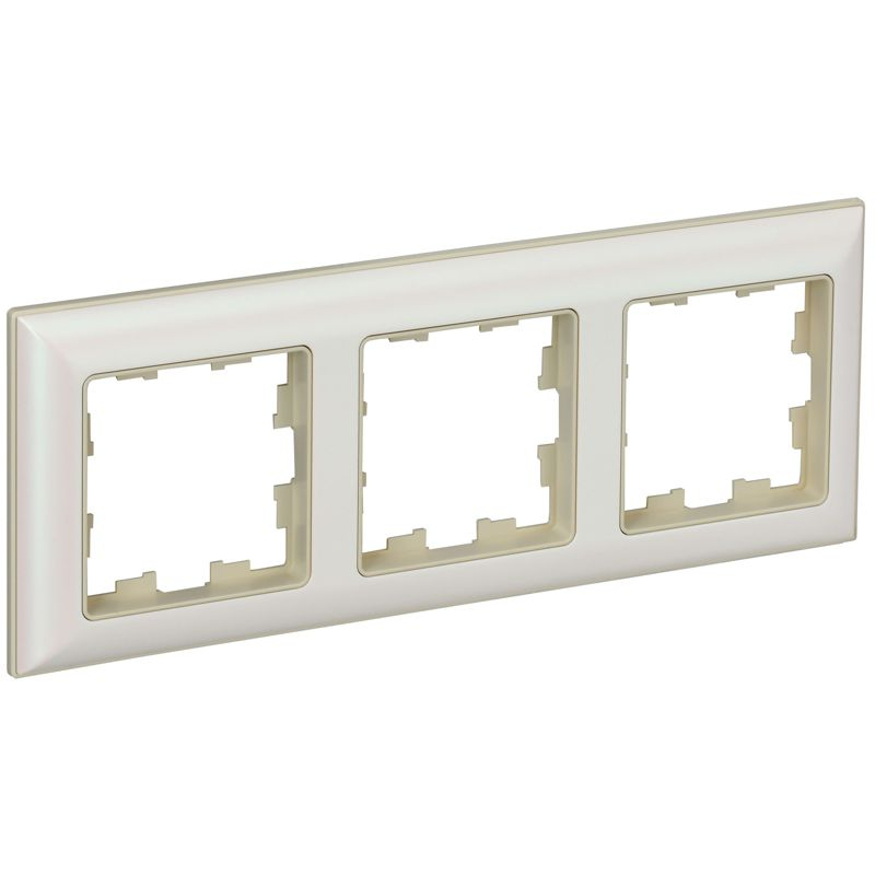 BRITE Рамка 3-местная РУ-3-Бр бежевый/жемчужный IEK