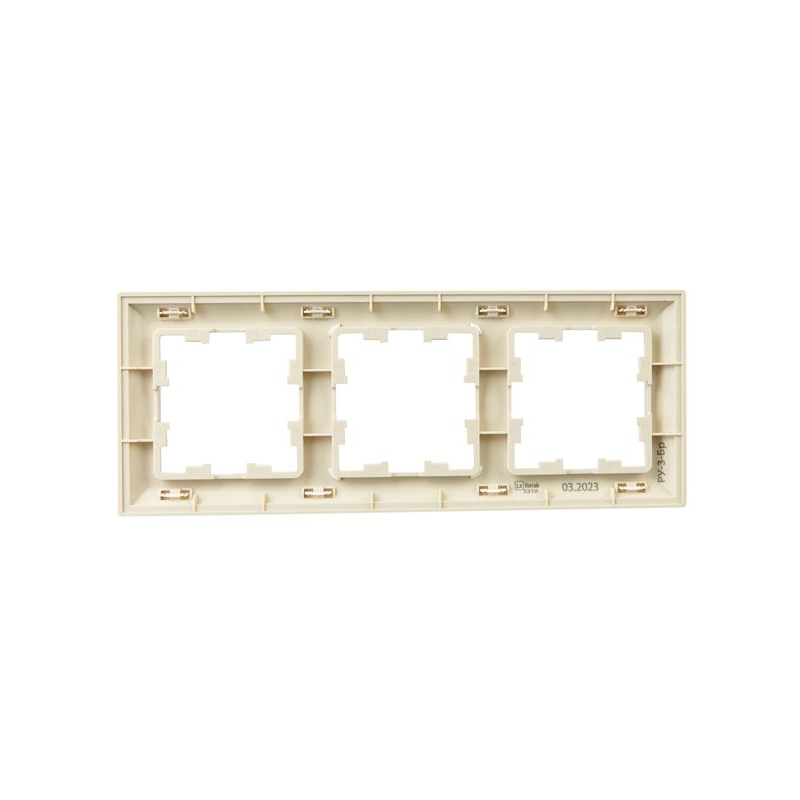 BRITE Рамка 3-местная РУ-3-Бр бежевый/жемчужный IEK