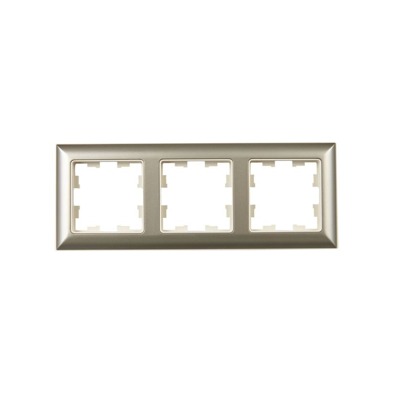 BRITE Рамка 3-местная РУ-3-Бр бежевый/шампань IEK