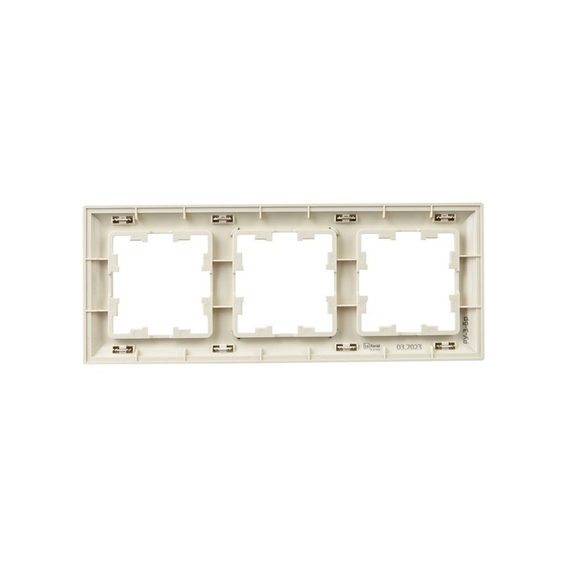 BRITE Рамка 3-местная РУ-3-Бр бежевый/шампань IEK