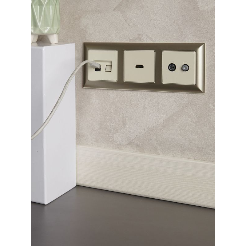 BRITE Рамка 3-местная РУ-3-Бр бежевый/шампань IEK