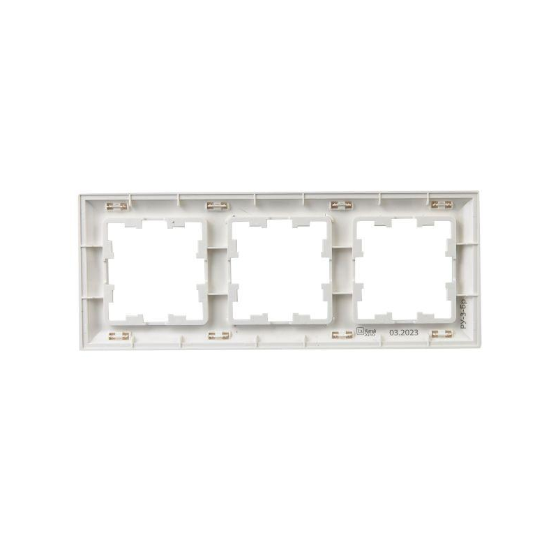 BRITE Рамка 3-местная РУ-3-Бр белый/белый IEK
