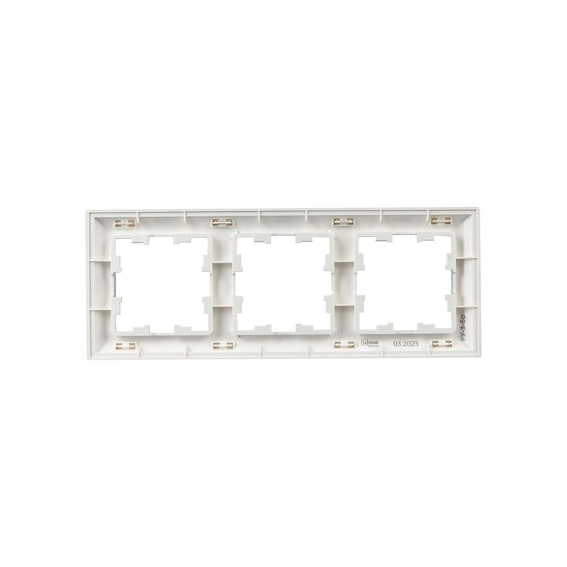 BRITE Рамка 3-местная РУ-3-Бр алюминий/алюминий IEK