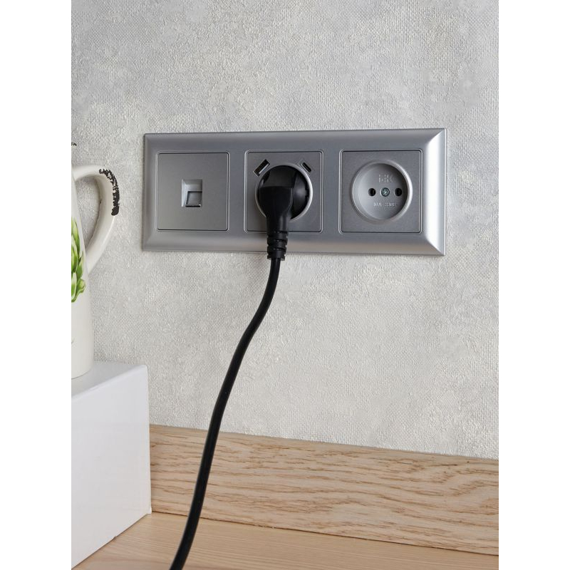 BRITE Рамка 3-местная РУ-3-Бр алюминий/алюминий IEK