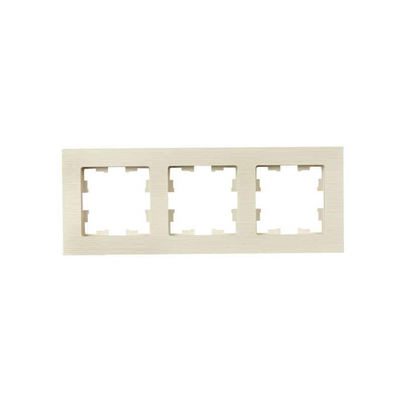 BRITE Рамка 3-местная РУ-3-Бр бежевый рифленый IEK