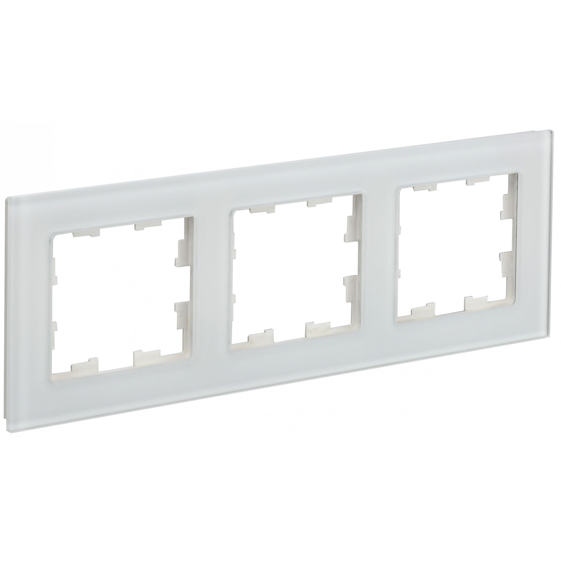 BRITE Рамка 3-местная РУ-3-2-Бр стекло белый матовый IEK