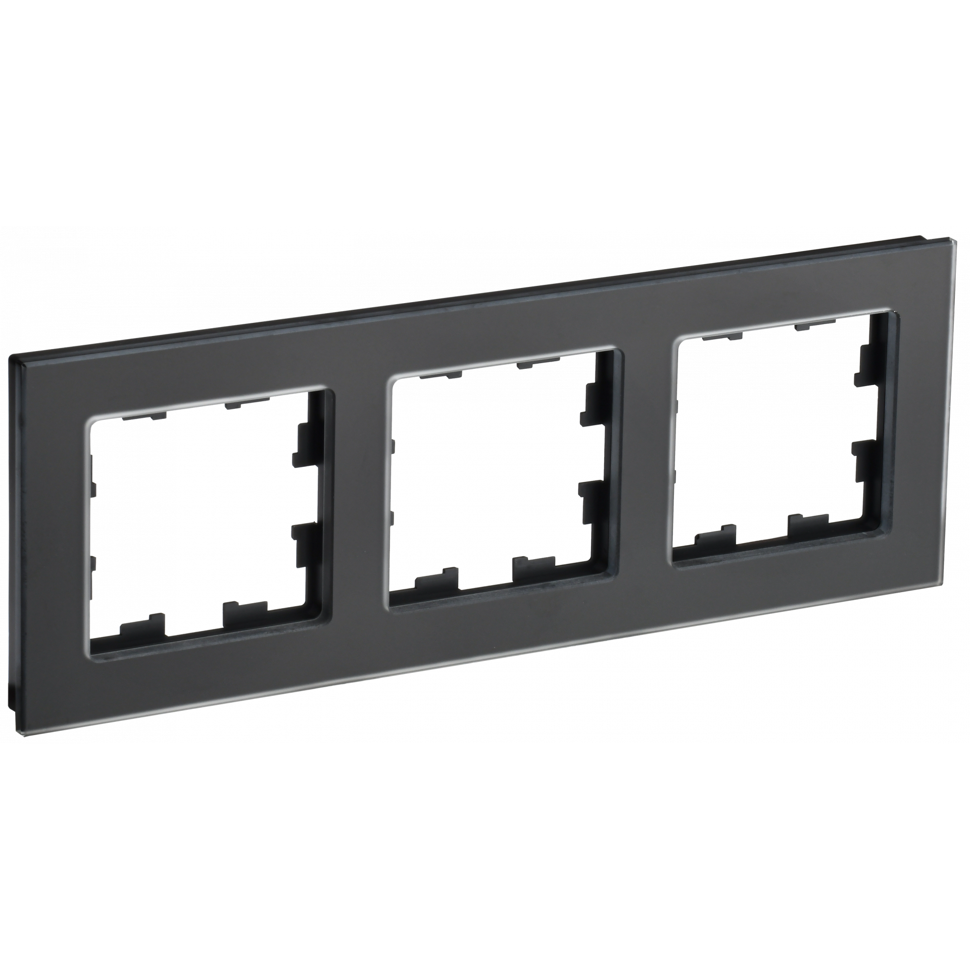 BRITE Рамка 3-местная РУ-3-2-Бр стекло черный матовый IEK