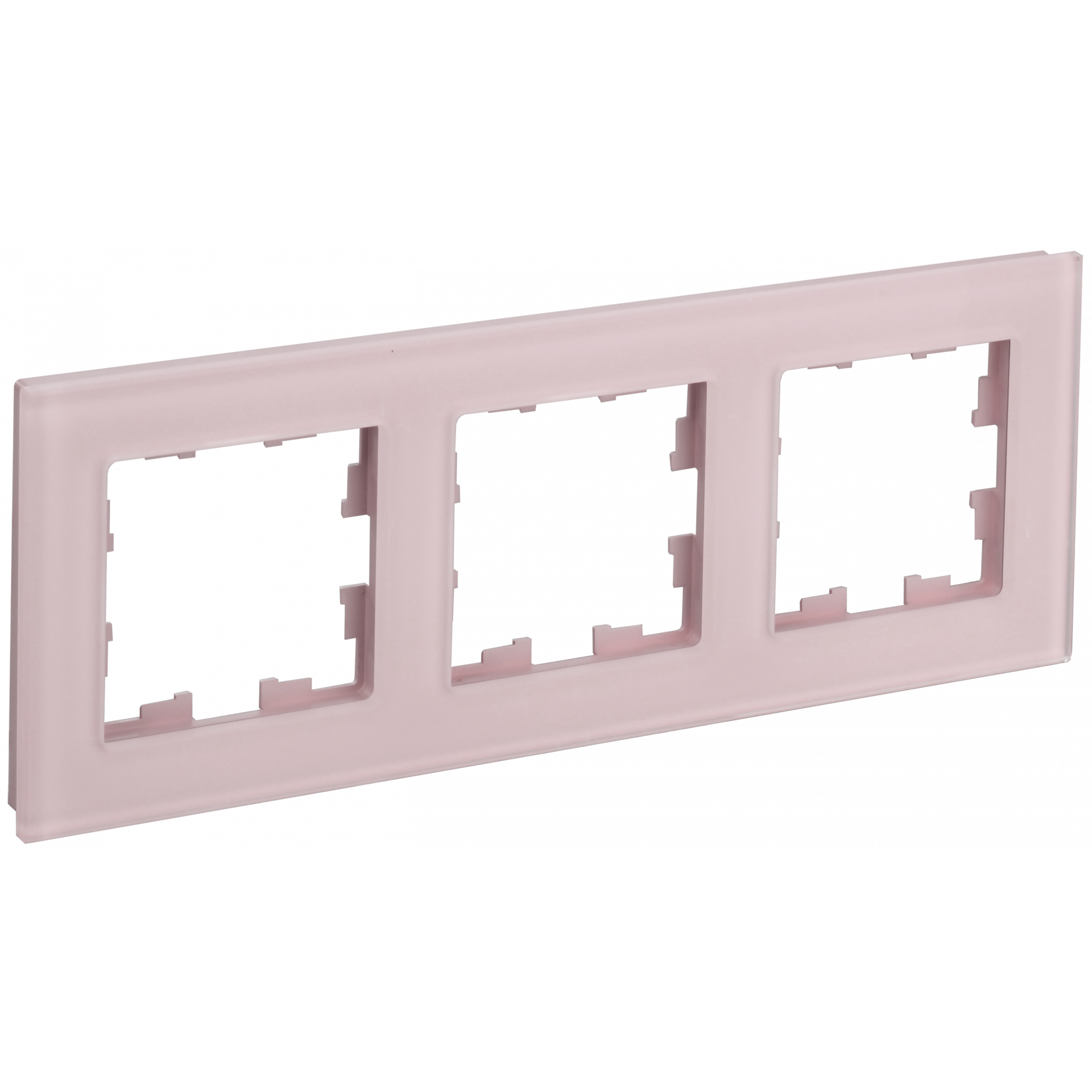 BRITE Рамка 3-местная РУ-3-2-Бр стекло розовый матовый IEK