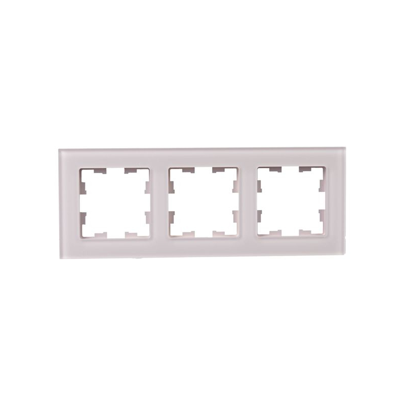 BRITE Рамка 3-местная РУ-3-2-Бр стекло розовый матовый IEK