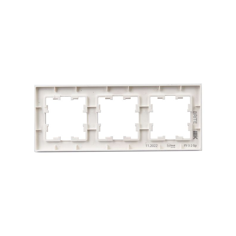 BRITE Рамка 3-местная РУ-3-2-Бр стекло розовый матовый IEK