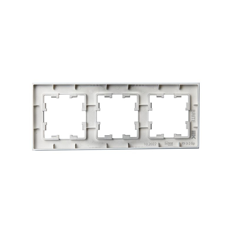 BRITE Рамка 3-местная РУ-3-2-Бр стекло маренго матовый IEK