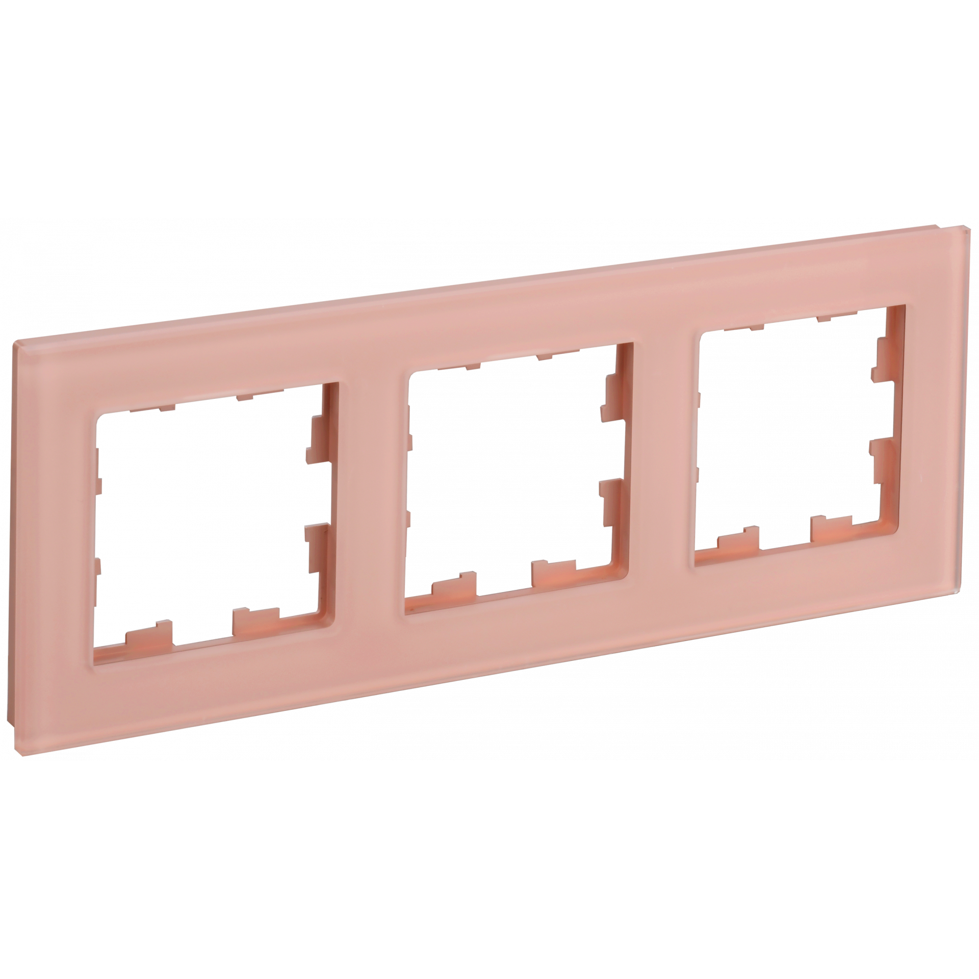 BRITE Рамка 3-местная РУ-3-2-БрП стекло персиковый матовый IEK