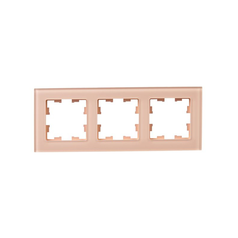 BRITE Рамка 3-местная РУ-3-2-БрП стекло персиковый матовый IEK