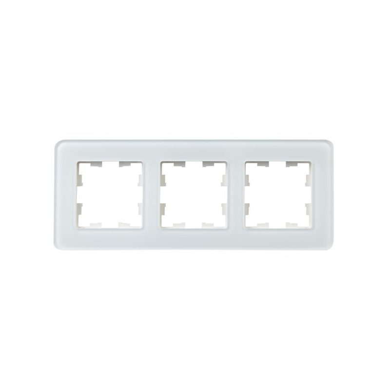 BRITE Рамка 3-местная РУ-3-2-Бр стекло белый RE IEK