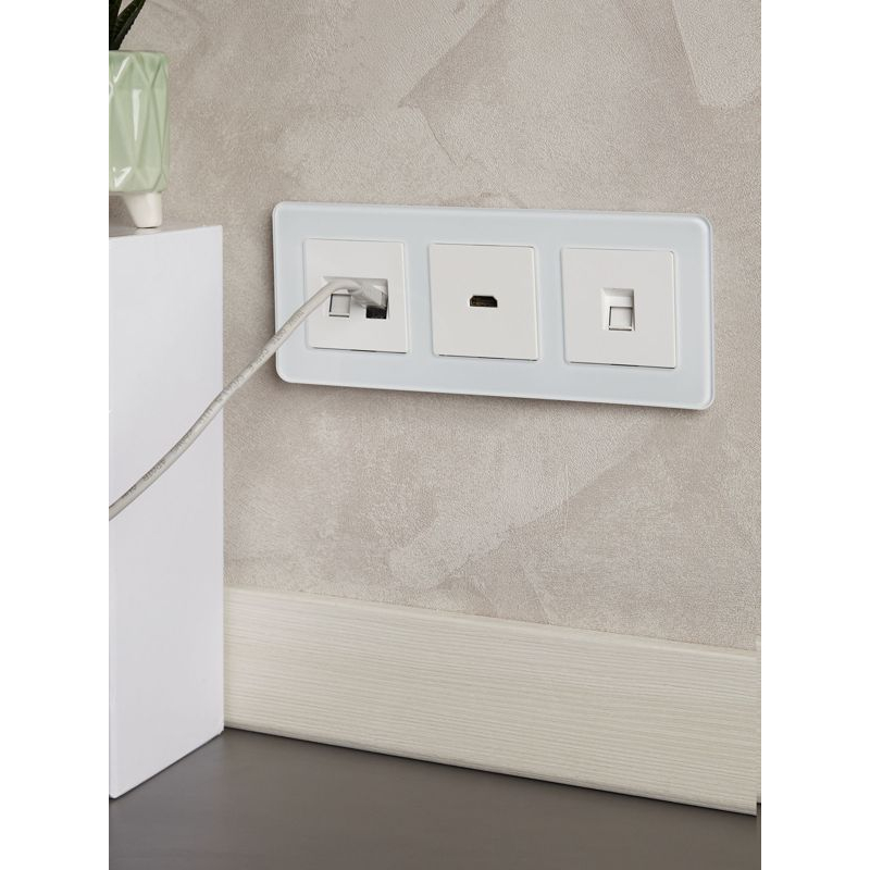 BRITE Рамка 3-местная РУ-3-2-Бр стекло белый RE IEK