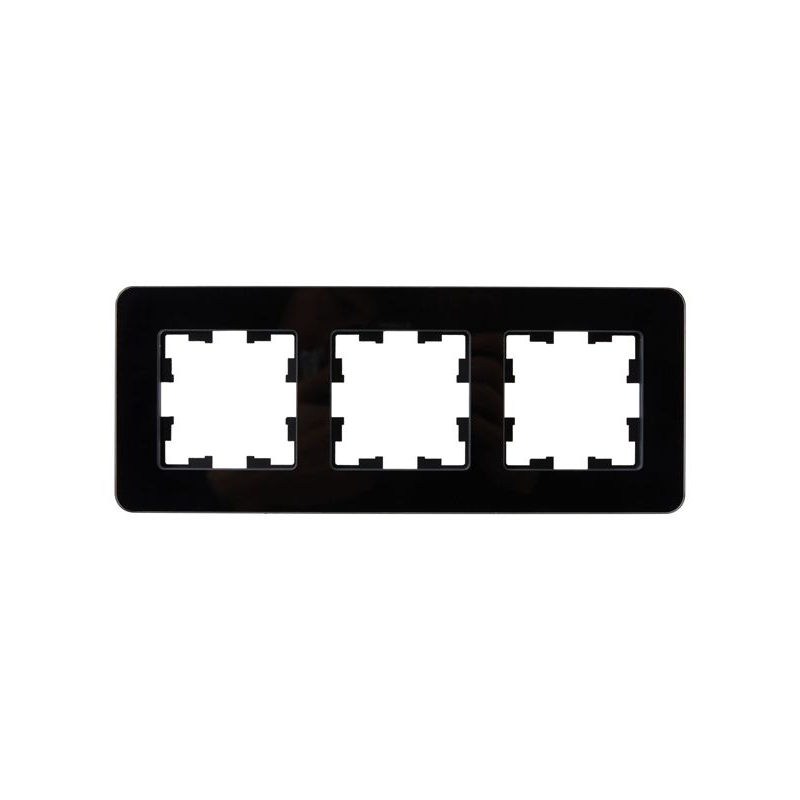BRITE Рамка 3-местная РУ-3-2-Бр стекло черный RE IEK