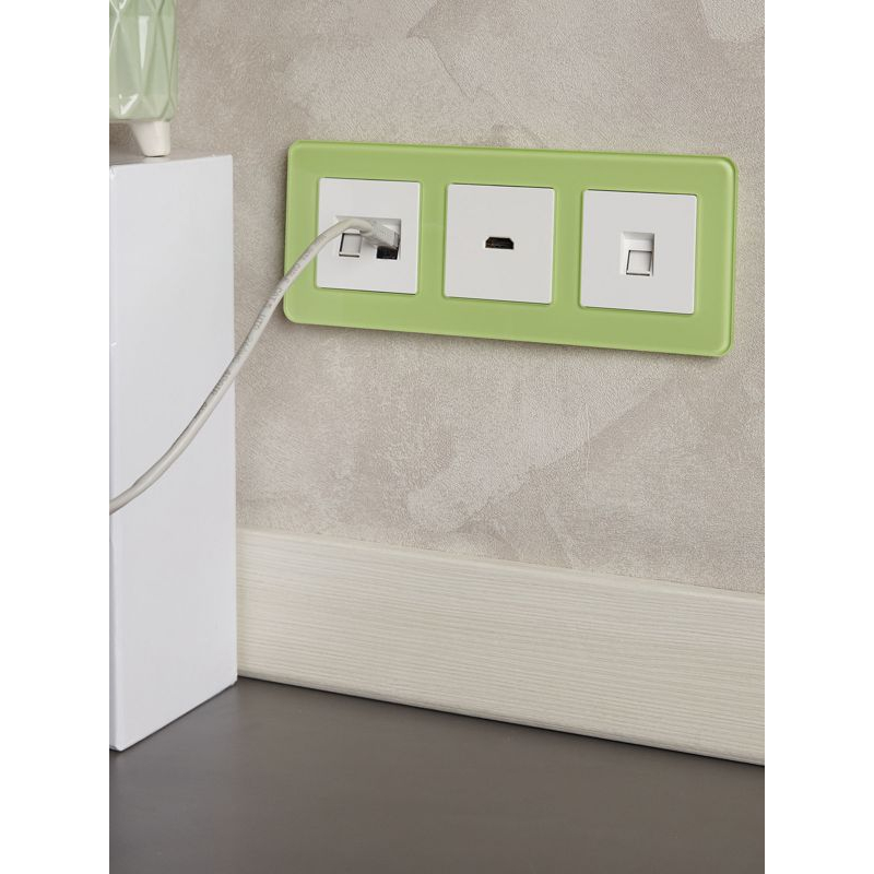 BRITE Рамка 3-местная РУ-3-2-Бр стекло эко грин RE IEK