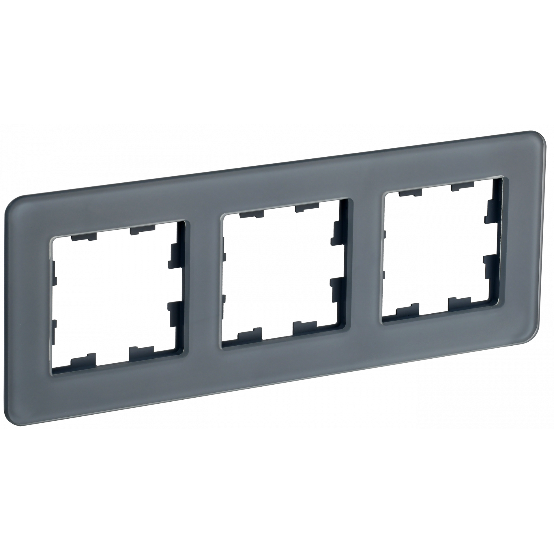 BRITE Рамка 3-местная РУ-3-2-Бр стекло графит RE IEK