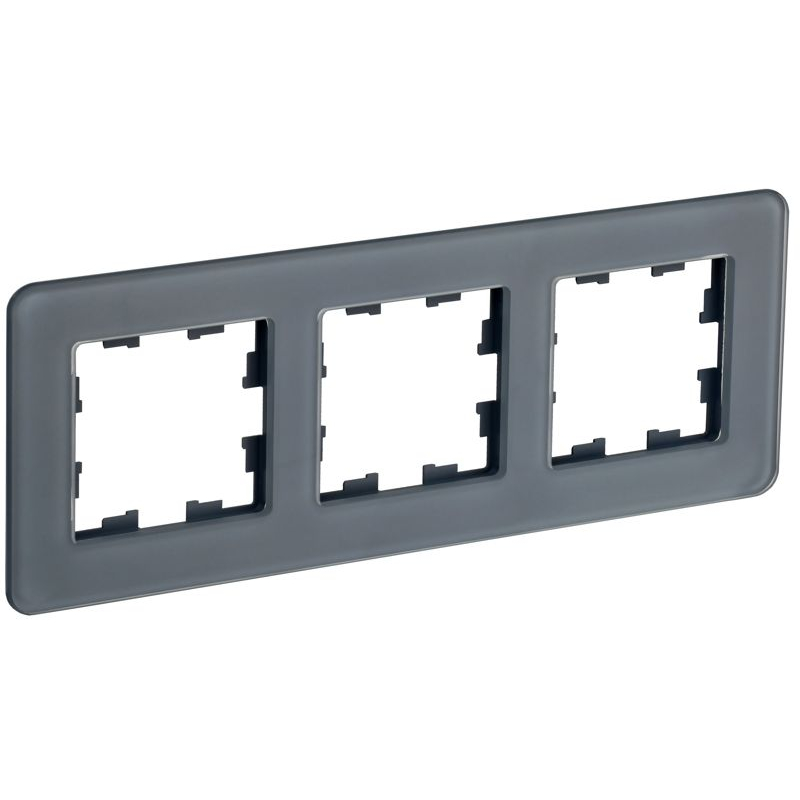 BRITE Рамка 3-местная РУ-3-2-Бр стекло графит RE IEK