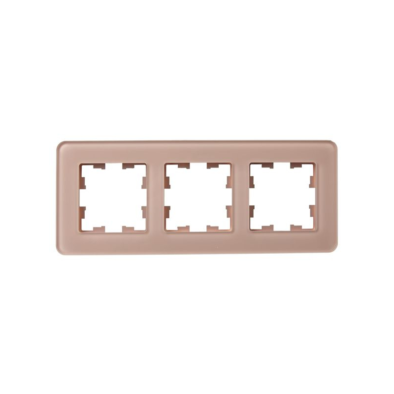 BRITE Рамка 3-местная РУ-3-2-Бр стекло дымчатый RE IEK