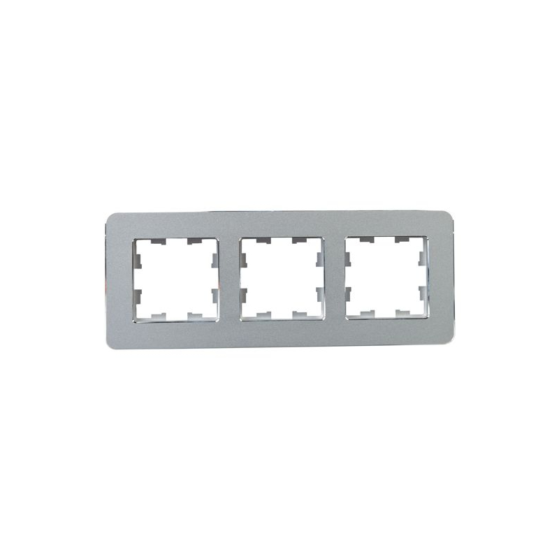 BRITE Рамка 3-местная РУ-3-1-Бр металл алюминий RE IEK