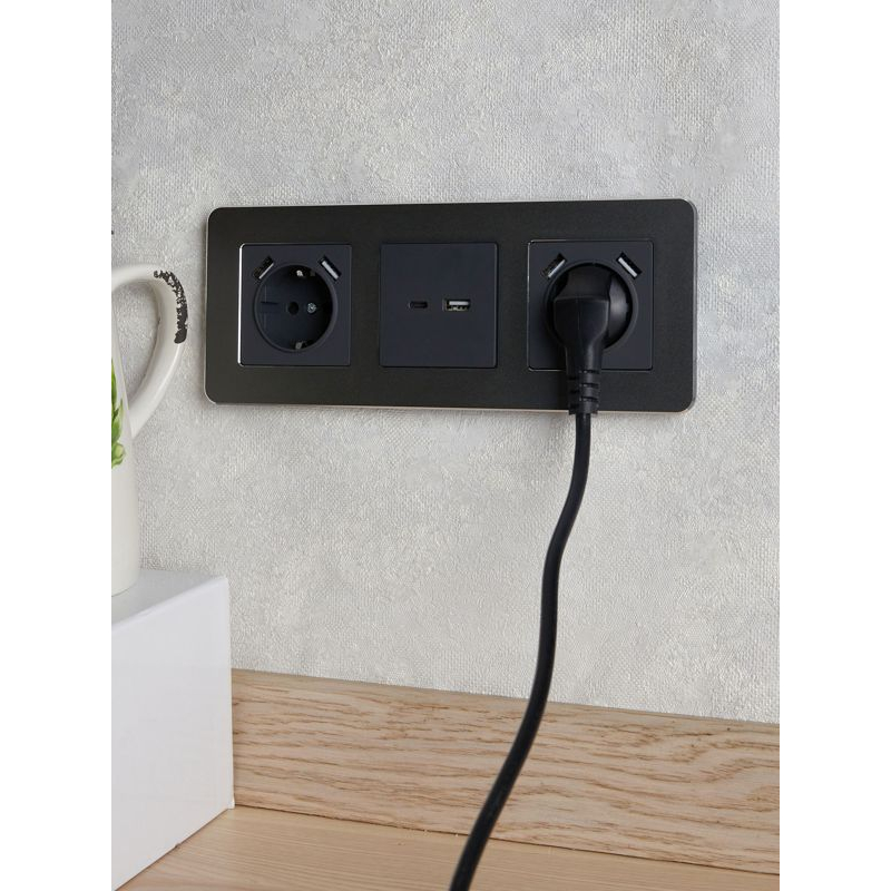 BRITE Рамка 3-местная РУ-3-1-Бр металл титан RE IEK