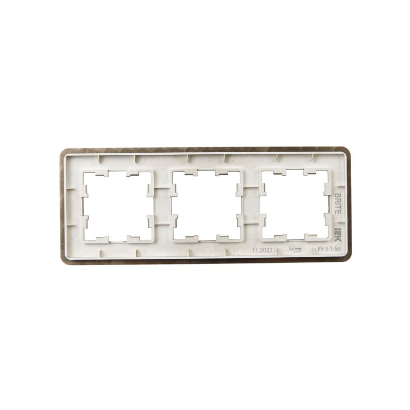 BRITE Рамка 3-местная РУ-3-1-Бр металл латунь RE IEK