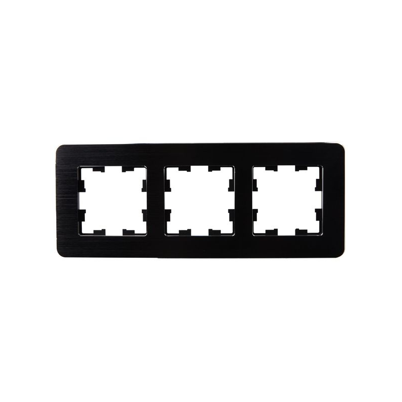 BRITE Рамка 3-местная РУ-3-1-Бр металл черный RE AL IEK