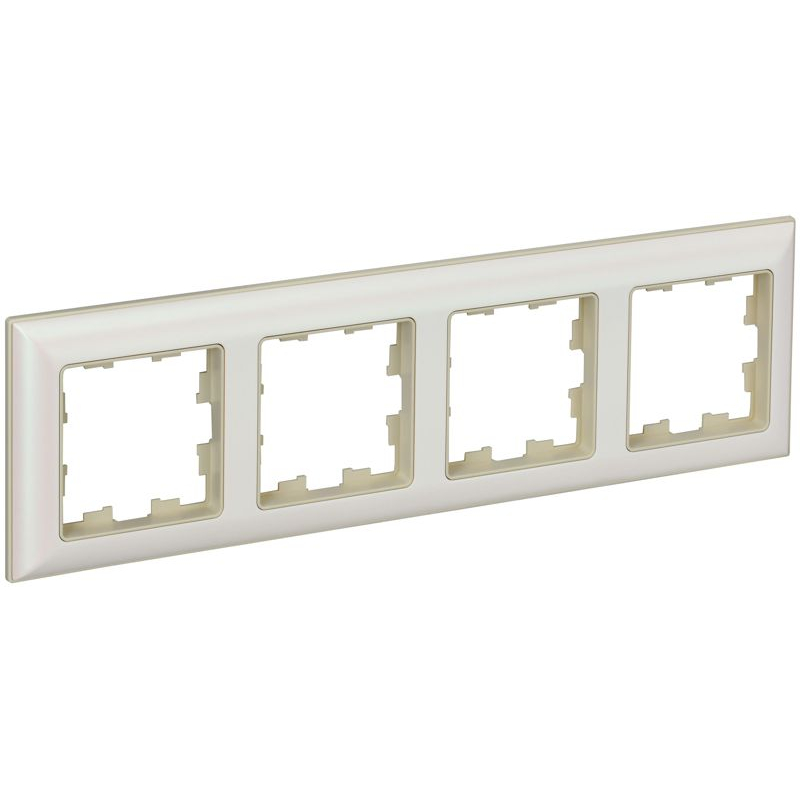 BRITE Рамка 4-местная РУ-4-Бр бежевый/жемчужный IEK