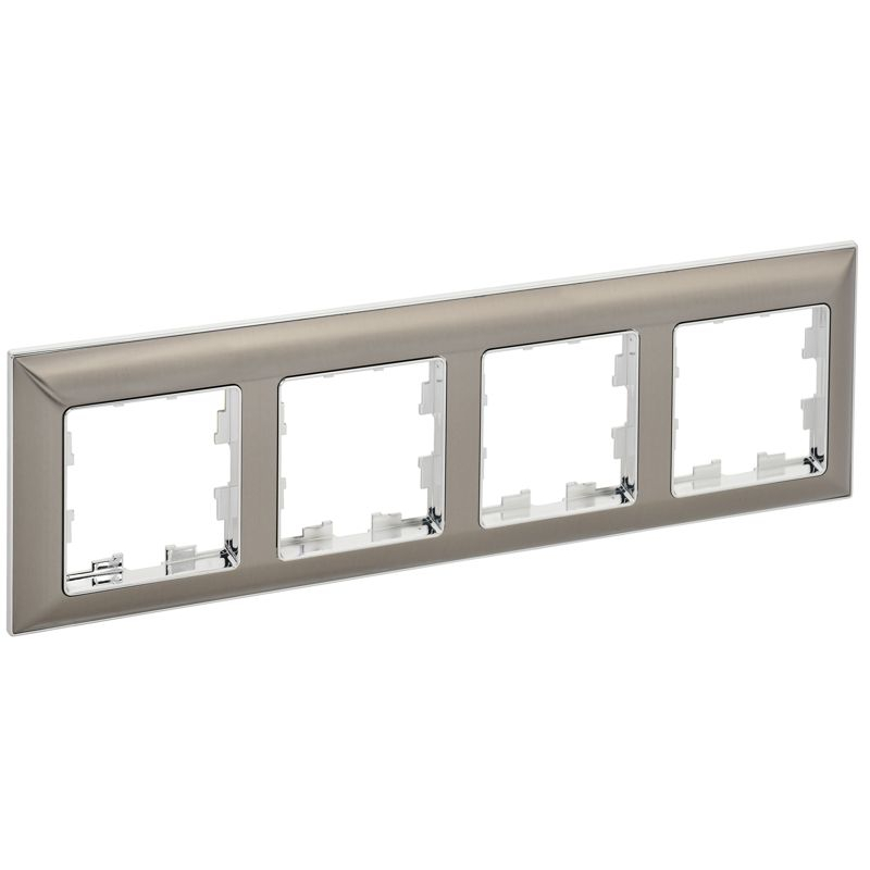 BRITE Рамка 4-местная РУ-4-Бр металл хром/никель IEK