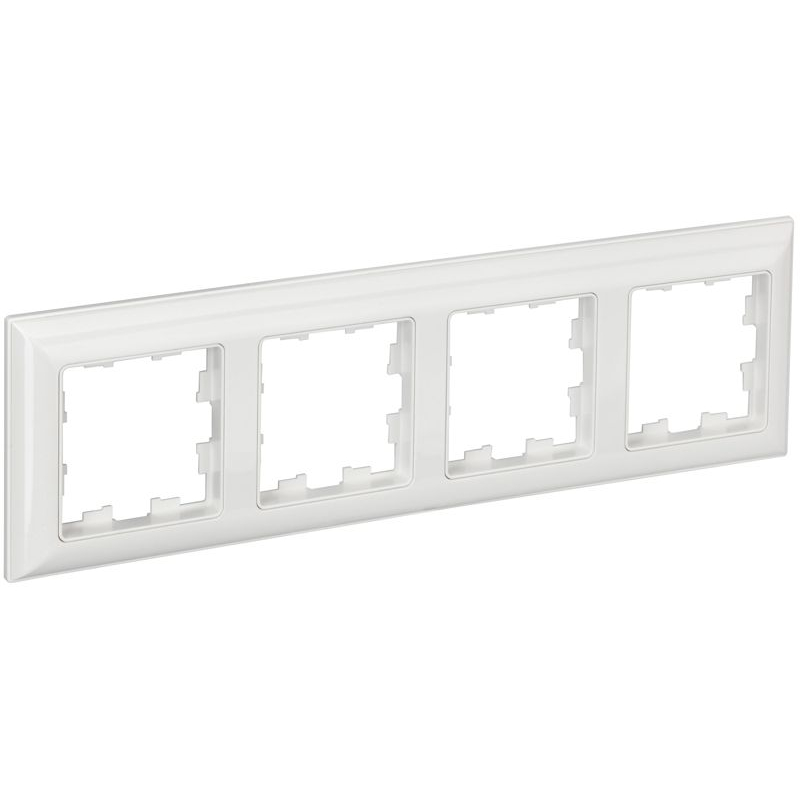 BRITE Рамка 4-местная РУ-4-Бр белый/белый IEK