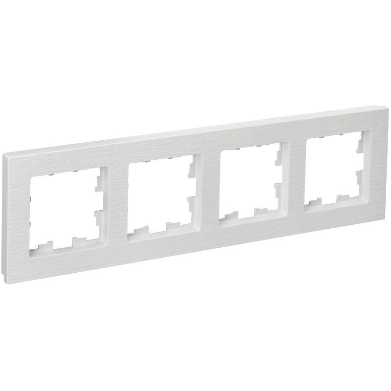 BRITE Рамка 4-местная РУ-4-Бр белый рифленый IEK