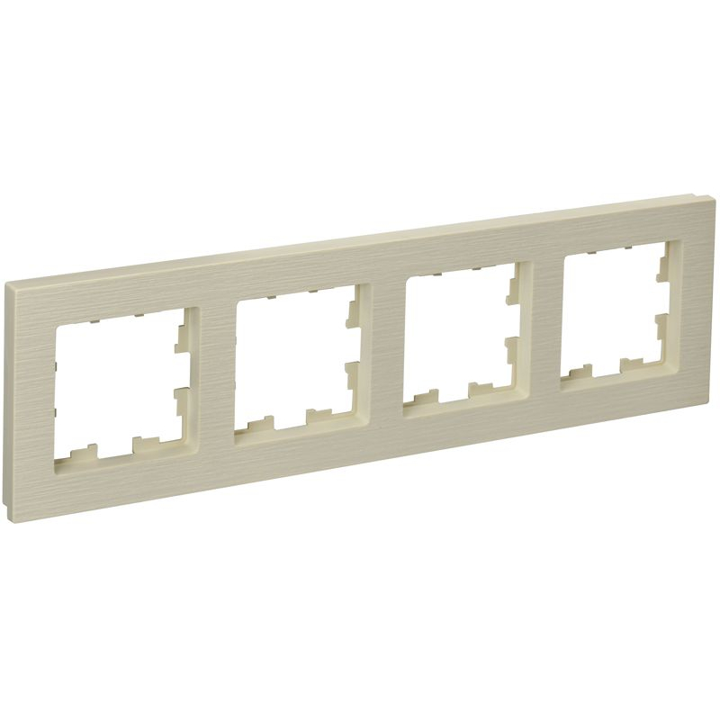 BRITE Рамка 4-местная РУ-4-Бр бежевый рифленый IEK