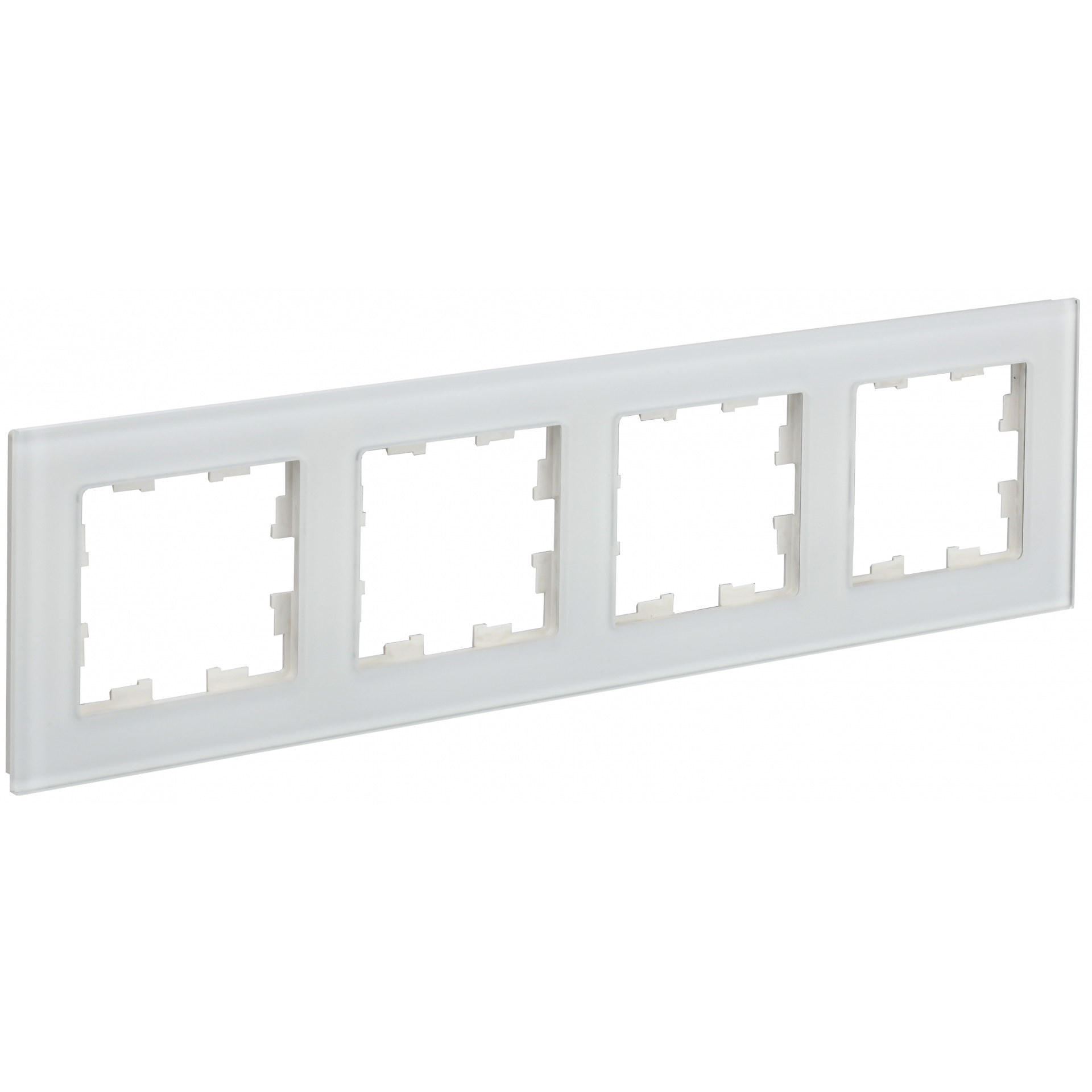 BRITE Рамка 4-местная РУ-4-2-Бр стекло белый матовый IEK