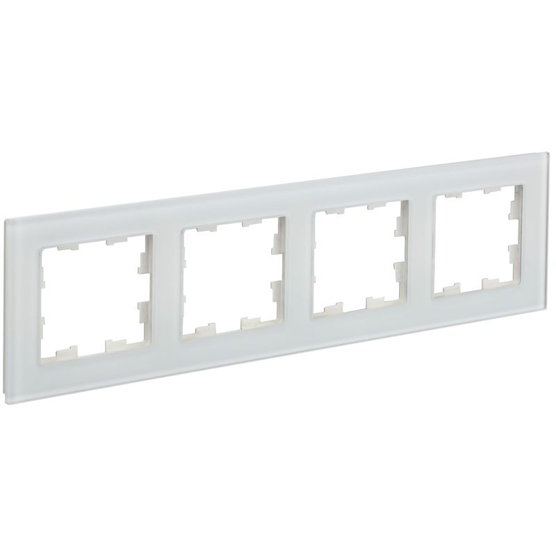 BRITE Рамка 4-местная РУ-4-2-Бр стекло белый матовый IEK