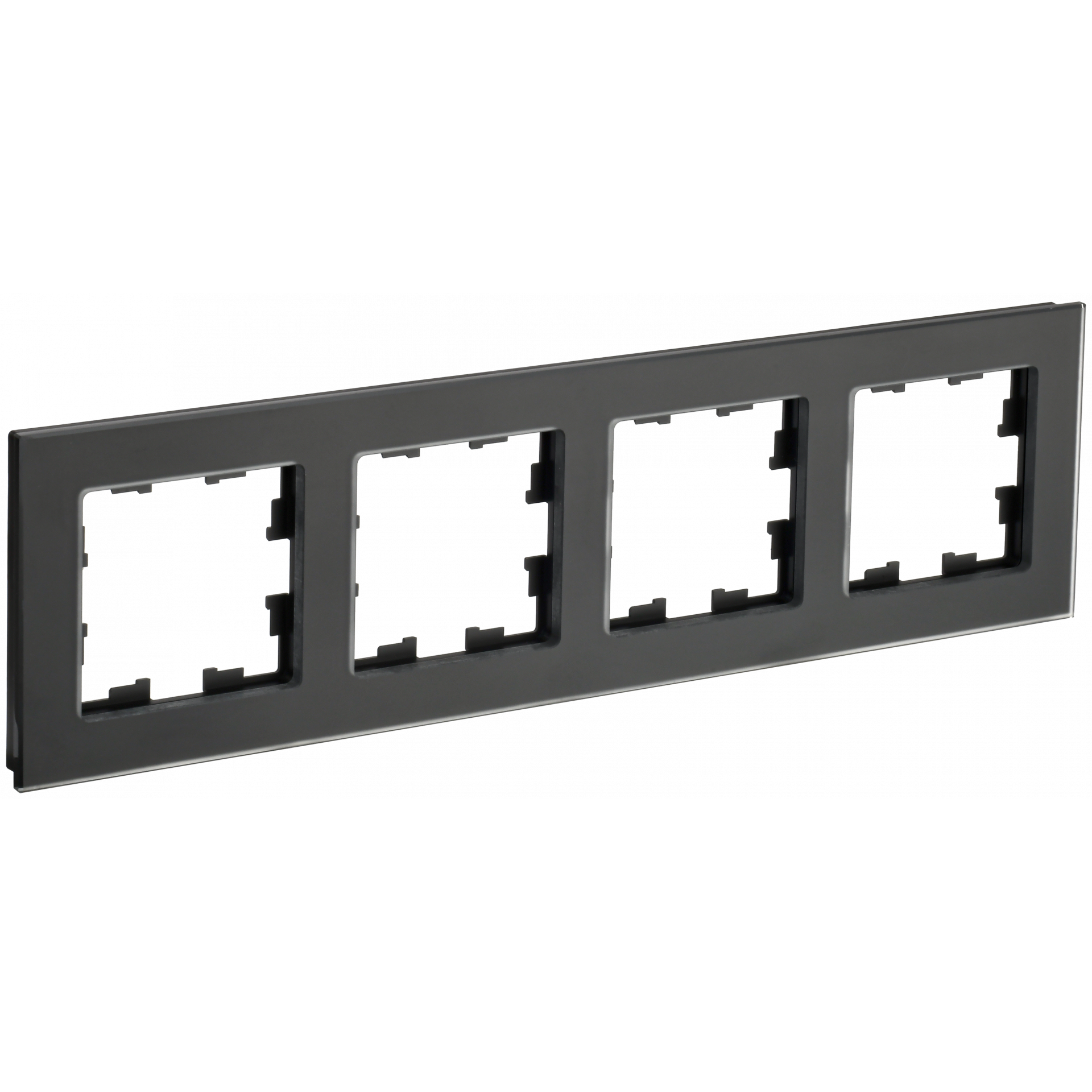 BRITE Рамка 4-местная РУ-4-2-Бр стекло черный матовый IEK