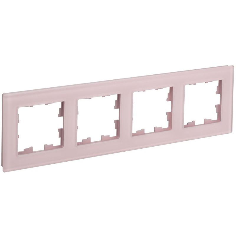 BRITE Рамка 4-местная РУ-4-2-Бр стекло розовый матовый IEK