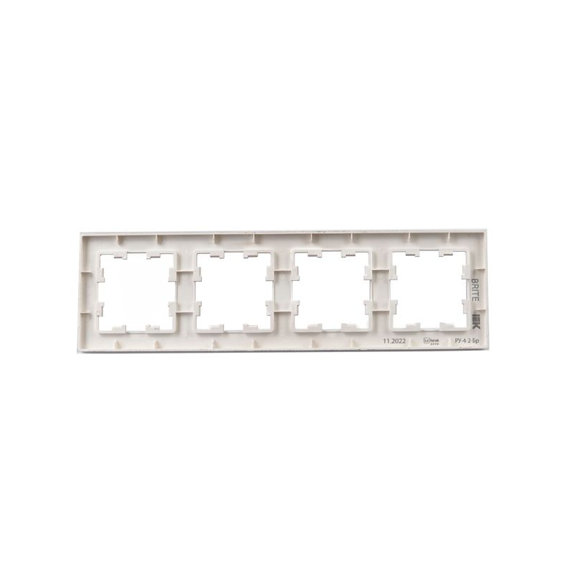 BRITE Рамка 4-местная РУ-4-2-Бр стекло розовый матовый IEK