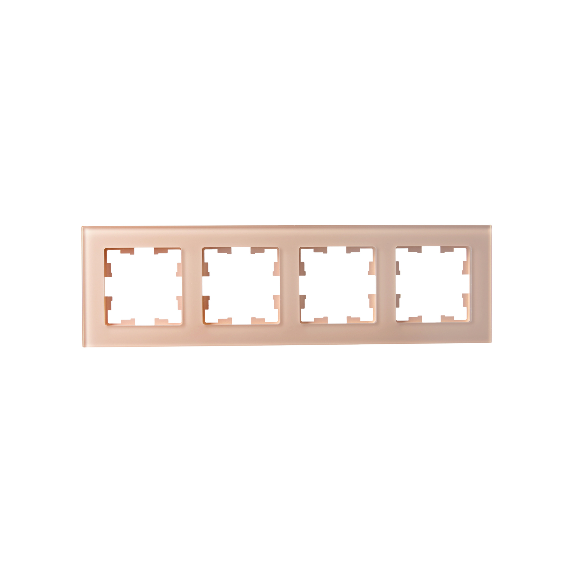 BRITE Рамка 4-местная РУ-4-2-БрП стекло персиковый матовый IEK