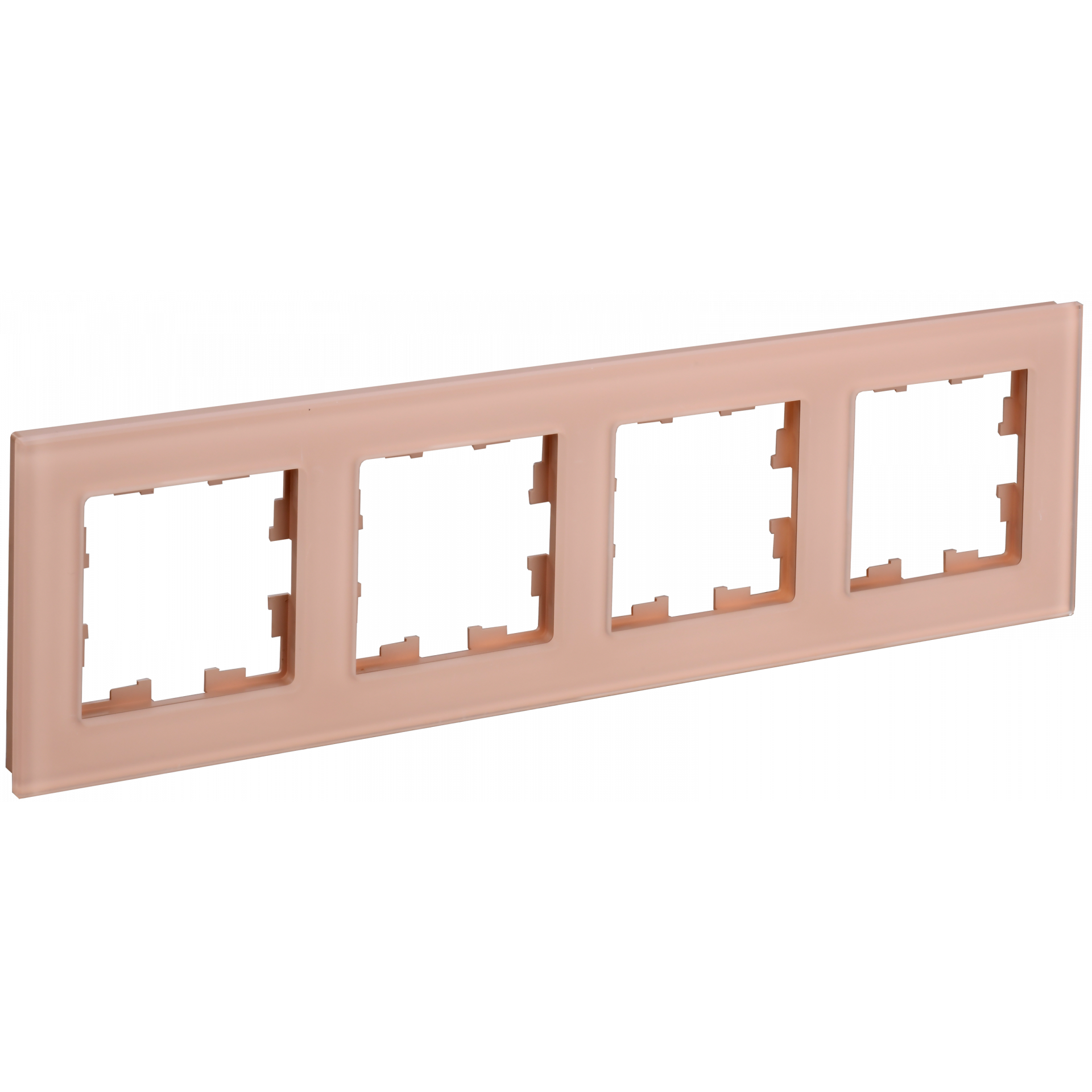 BRITE Рамка 4-местная РУ-4-2-БрП стекло персиковый матовый IEK