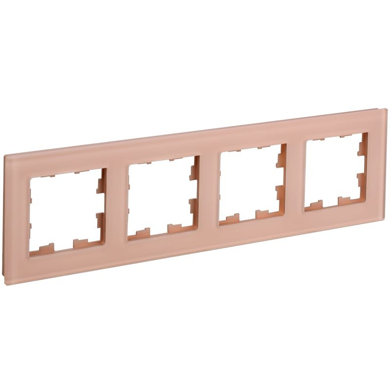BRITE Рамка 4-местная РУ-4-2-БрП стекло персиковый матовый IEK