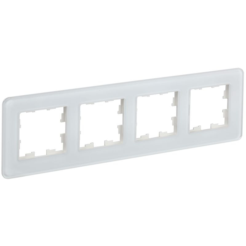 BRITE Рамка 4-местная РУ-4-2-Бр стекло белый RE IEK