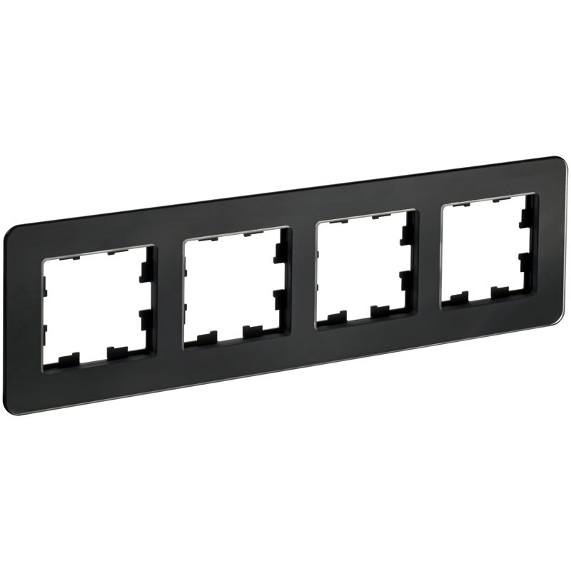 BRITE Рамка 4-местная РУ-4-2-Бр стекло черный RE IEK